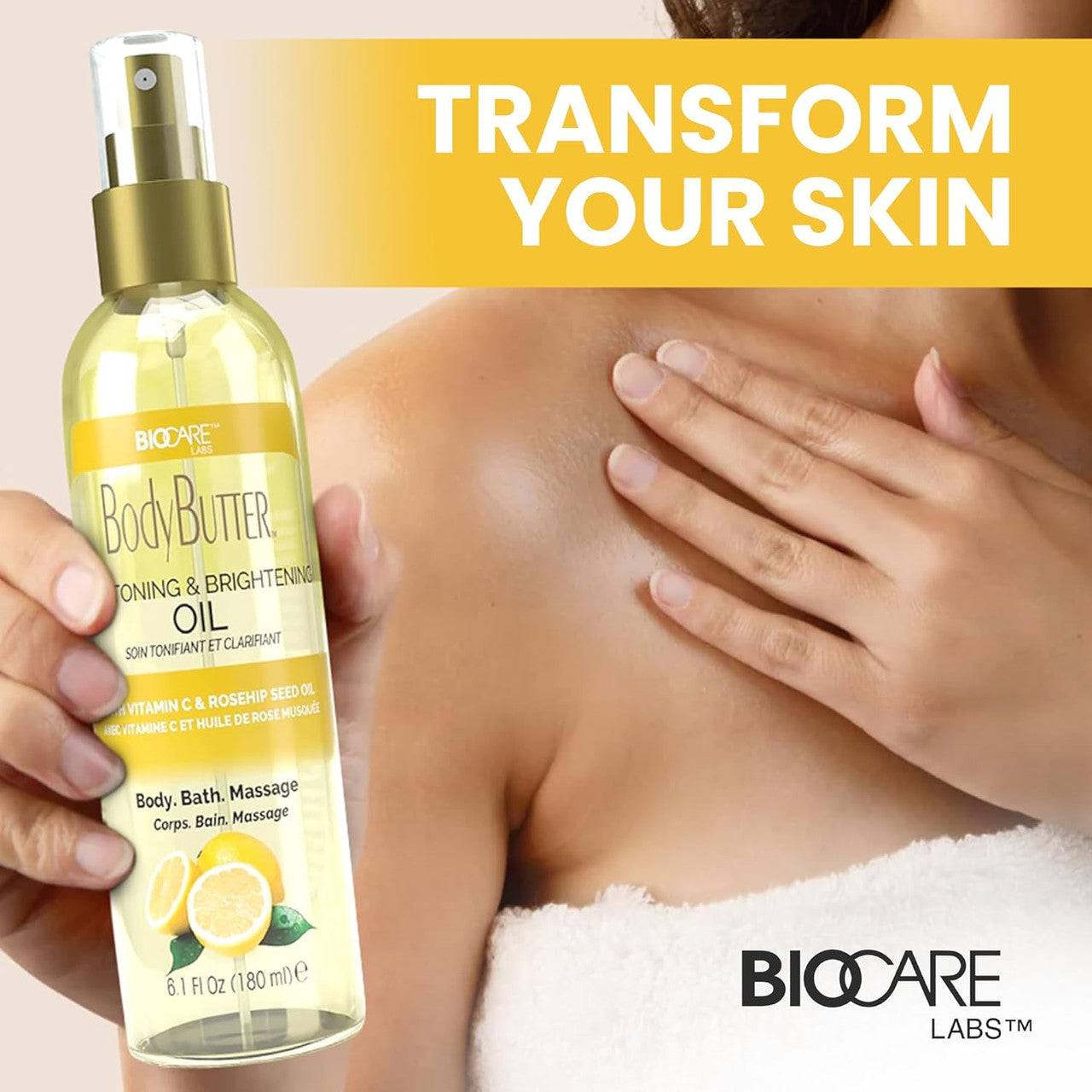 Biocare Skin Toning & Brightening Vitamin C Body Oil (6.1oz)