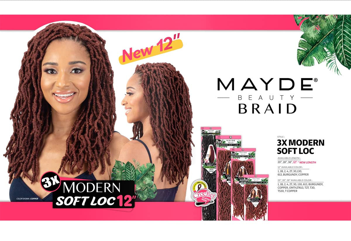 Mayde Beauty Synthetic Crochet Braids - Modern Soft Loc 12"