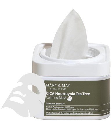 MARY & MAY CICA Houttuynia Tea Tree Calming Mask (30Sheets)