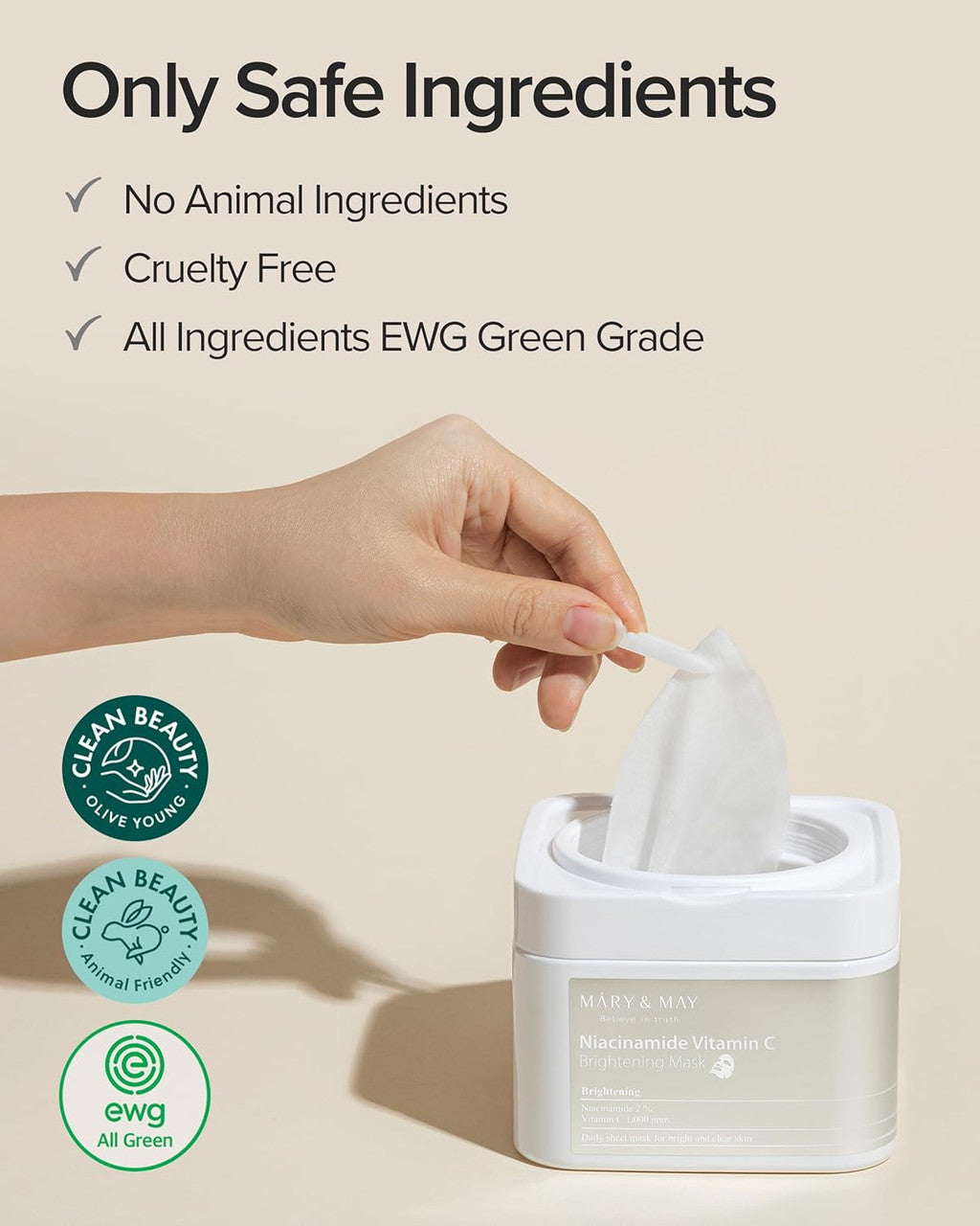 MARY & MAY Niacinamide Vitamin C Mask (30Sheets)