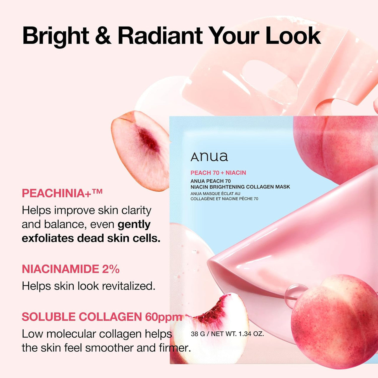 Anua Peach 70 Niacin Brightening Collagen Mask (1 sheet)