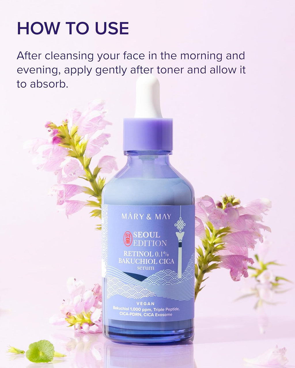 MARY & MAY Retinol 0.1% Bakuchiol Cica Serum (1.01oz)