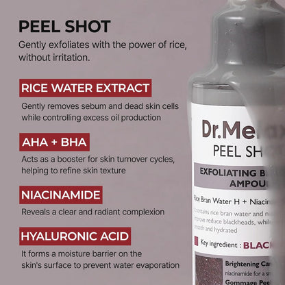 DR. MELAXIN Peel Shot Glow Black Rice Peeling Ampoule (80ml)
