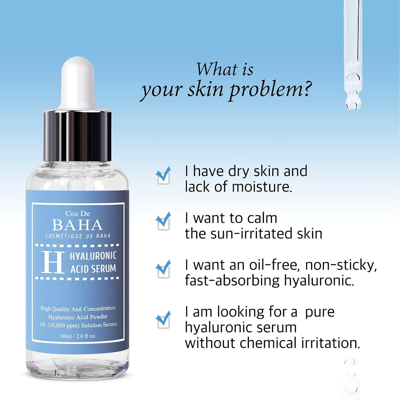 Cos De BAHA Hyaluronic Acid Serum (2oz)