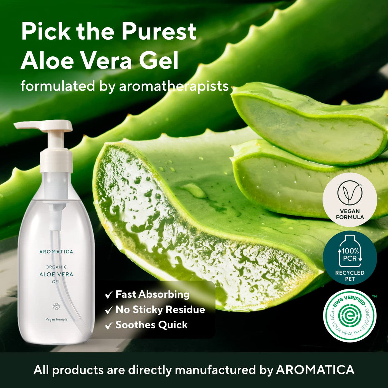 AROMATICA Organic Soothing Aloe Vera Gel (10.14 oz)