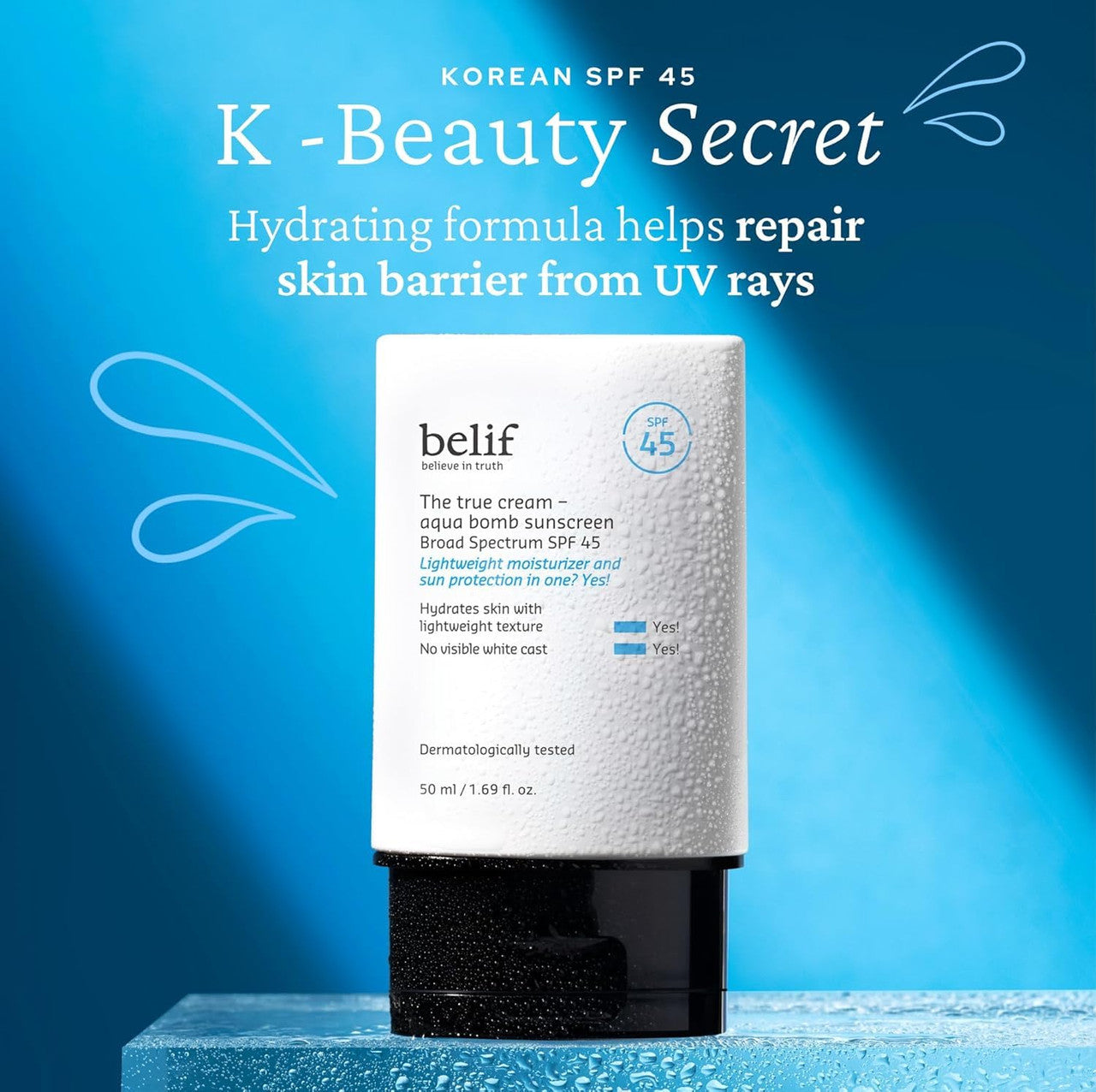 BELIF Aqua Bomb Hydrating Niacinamide Sunscreen SPF 45 (1.69oz)