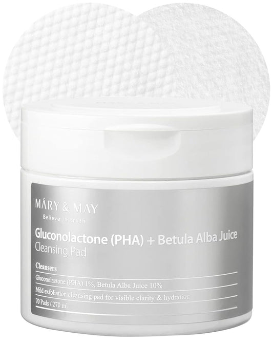 MARY & MAY Gluconolactone PHA Betula Alba Juice Cleansing Pad (70Pads)