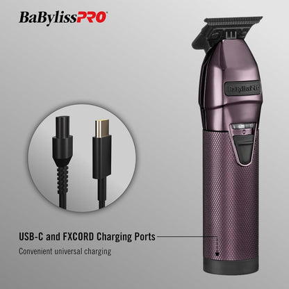 BaBylissPRO LimitedFX Purple All-Metal Lithium Hair Trimmer FX787NP