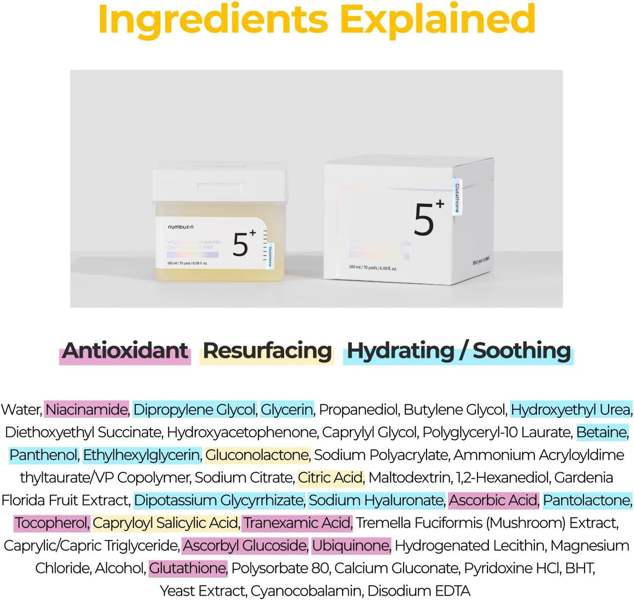 NUMBUZIN No.5 Vitamin-Niacinamide Concentrated Toner Pad (70 pads)