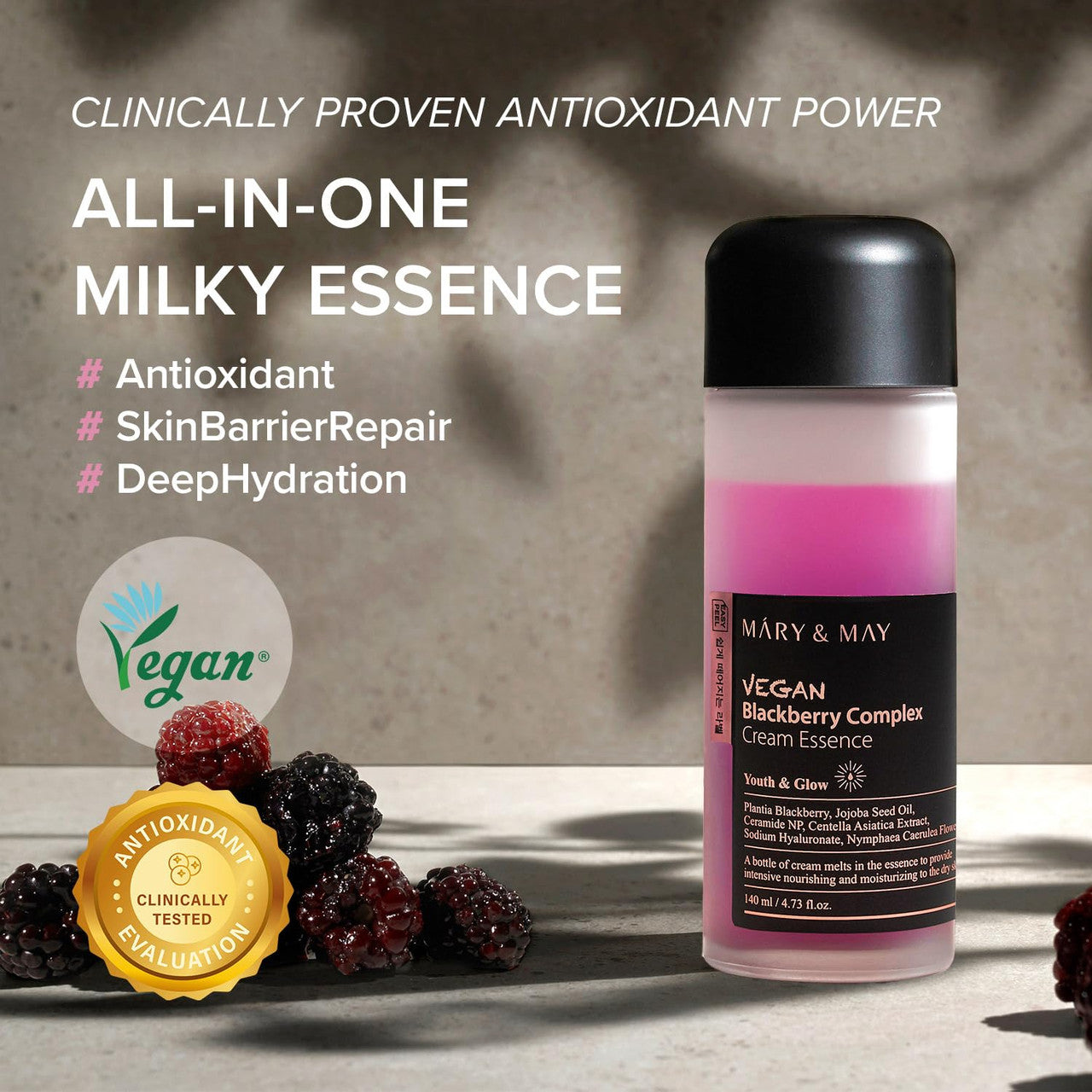 MARY & MAY Vegan Blackberry Cream Essence (4.73oz)