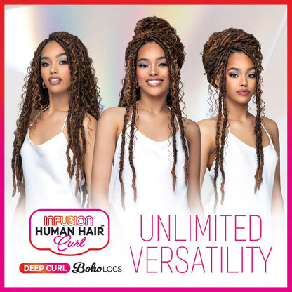 Bobbi Boss Human Hair Blend Crochet Braids - Deep Curl Boho Locs 26"