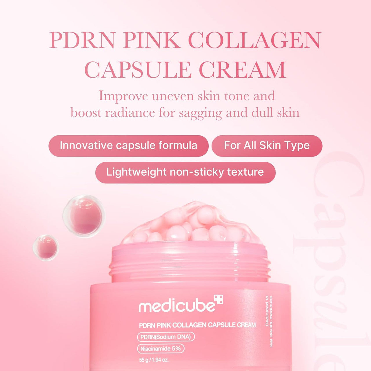 MEDICUBE Salmon DNA PDRN Pink Collagen Capsule Cream (1.94 oz)