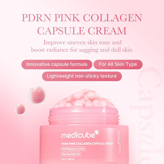 MEDICUBE Salmon DNA PDRN Pink Collagen Capsule Cream (1.94 oz)