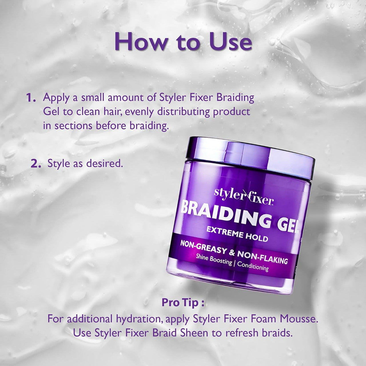 RED Styler Fixer Braiding Gel Enhanced – Strawberry Acai Scent
