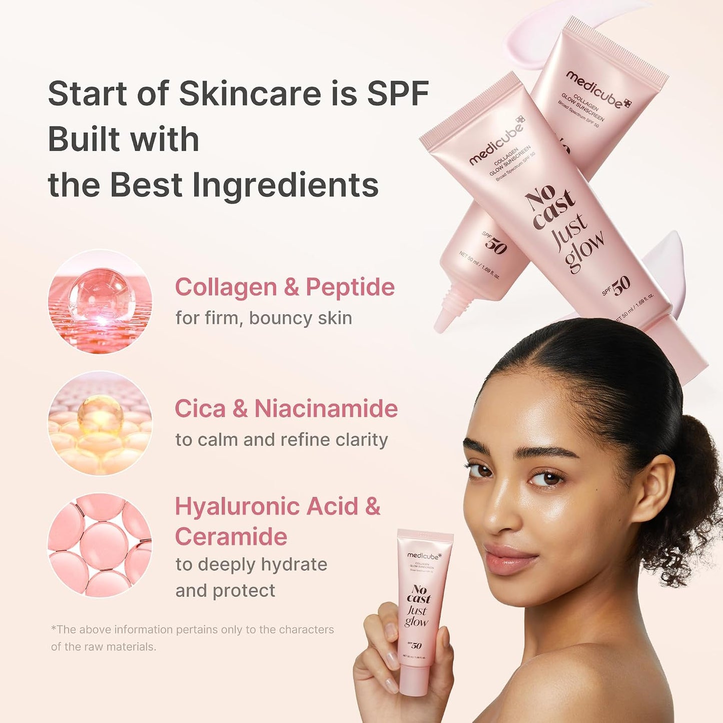 Medicube Sunscreen No Cast Just Glow Collagen SPF 50 (1.69oz)