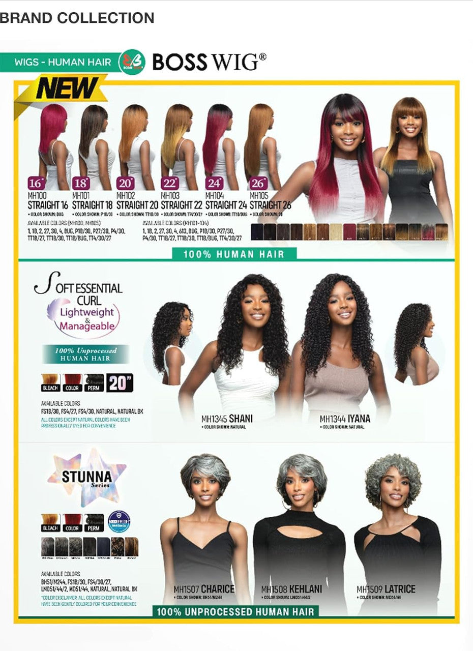 Bobbi Boss 100% Unprocessed Human Hair Wig - MH1345 SHANI