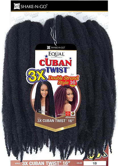 SHAKE N GO EQUAL Double Strand Style - 3x CUBAN TWIST 16"