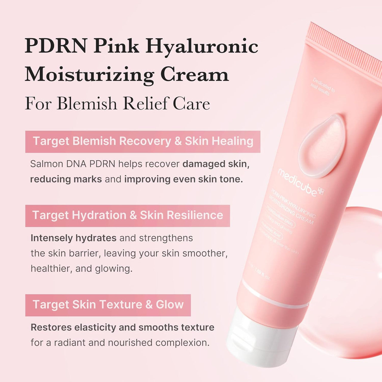 MEDICUBE Salmon DNA PDRN Pink Hyaluronic Moisturizing Cream (1.69oz)