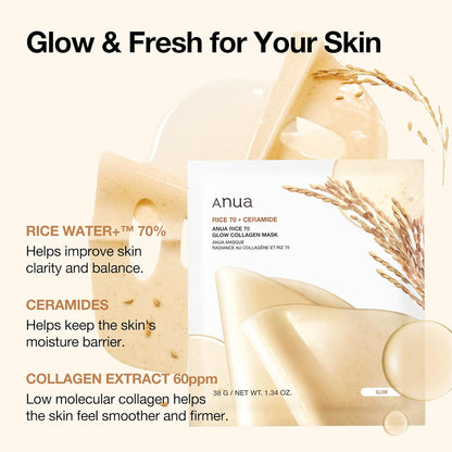 Anua Rice 70 Glow Collagen Mask (1 sheet)