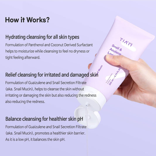 TIAM Snail & Azulene Low pH Cleanser (6.76 oz)