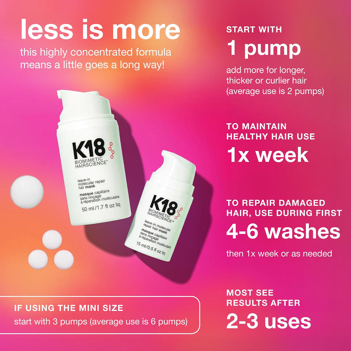 K18 Leave-In Molecular Repair Hair Mask (0.5oz)