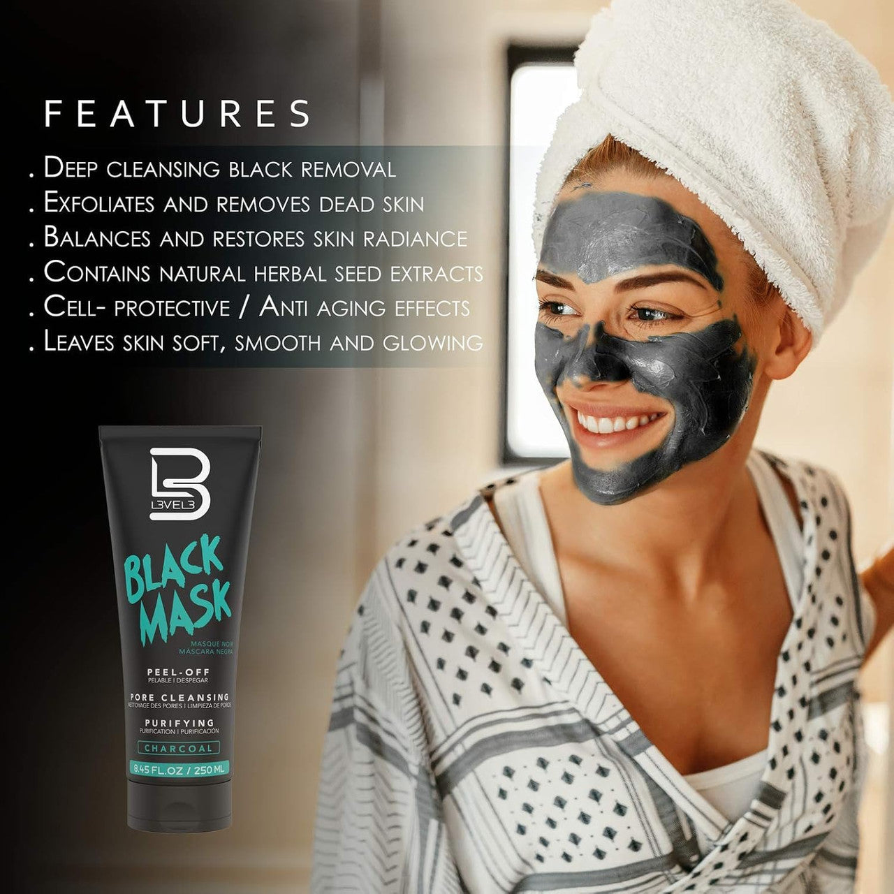 L3VEL3 Black Charcoal Peel Off Face Mask