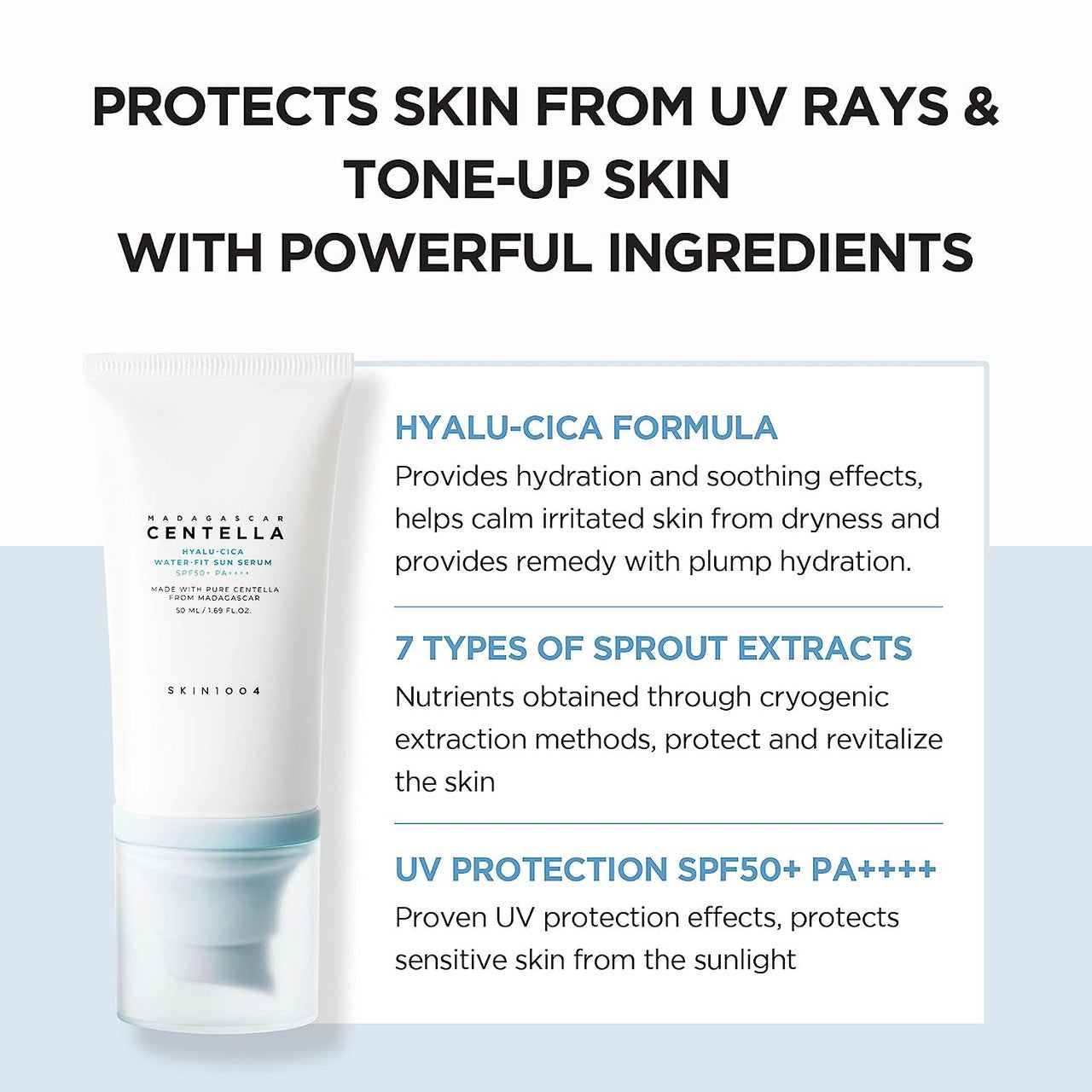 [SKIN1004] Hyalu-CICA Water-fit Sun Serum (1.69 oz)