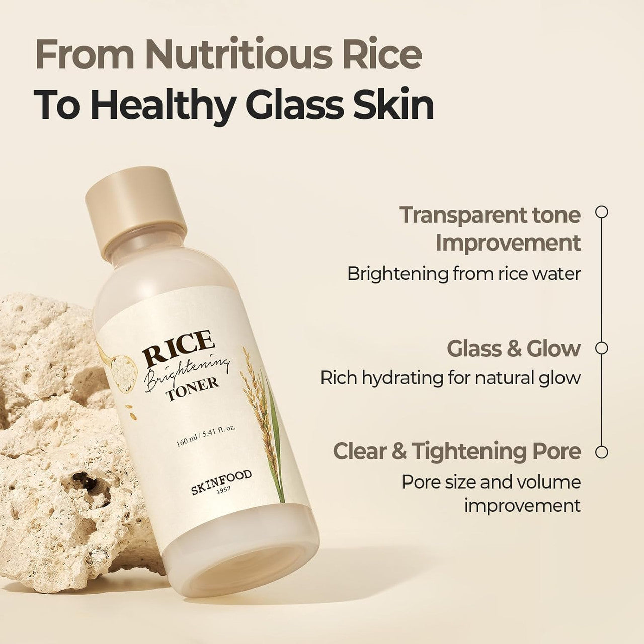 [SKINFOOD] Rice Brightening Toner (5.4oz)