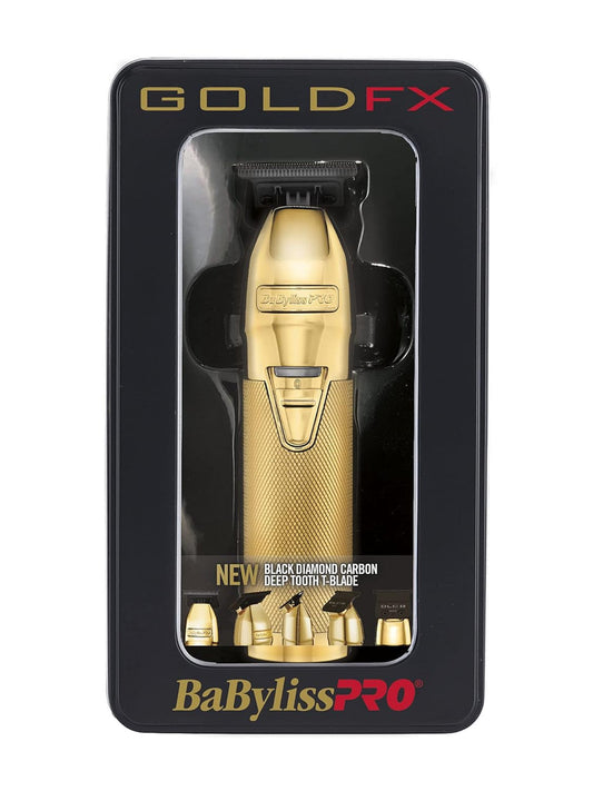 BaBylissPRO GOLDFX Professional Outlining Trimmer & Electric Razor with Black DLC Blade FX787GDB