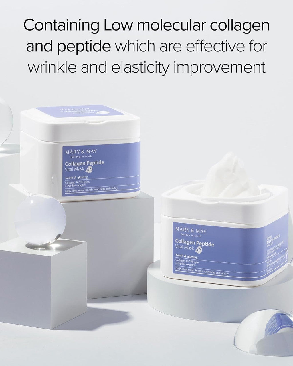 MARY & MAY Collagen Peptide Vital Mask (30Sheets)