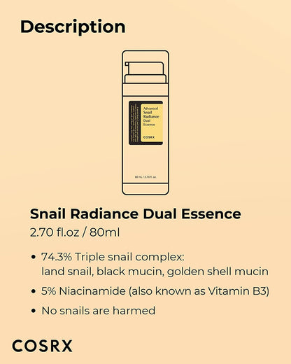 COSRX Advanced Snail Radiance Dual Essence (2.7 oz)