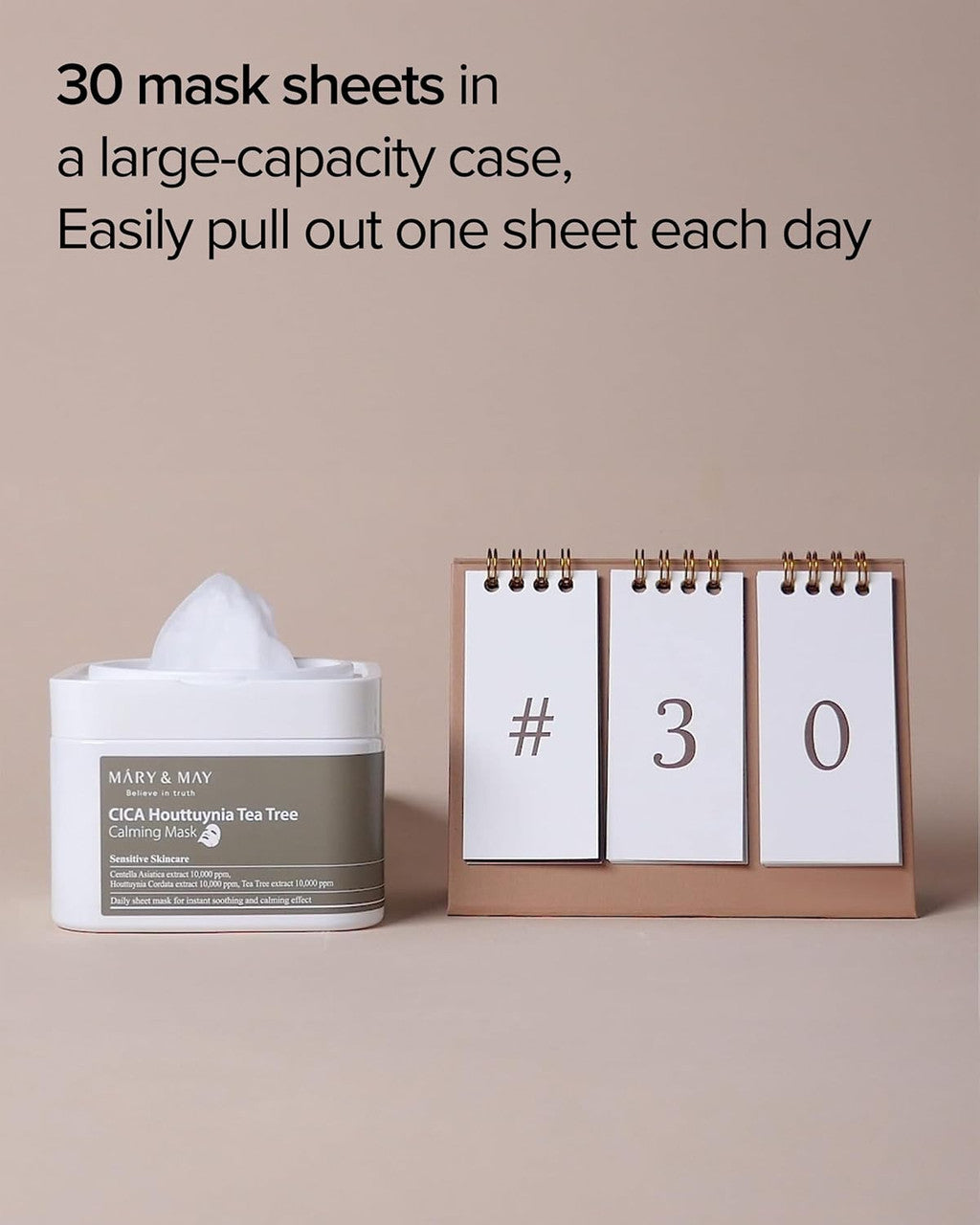 MARY & MAY CICA Houttuynia Tea Tree Calming Mask (30Sheets)