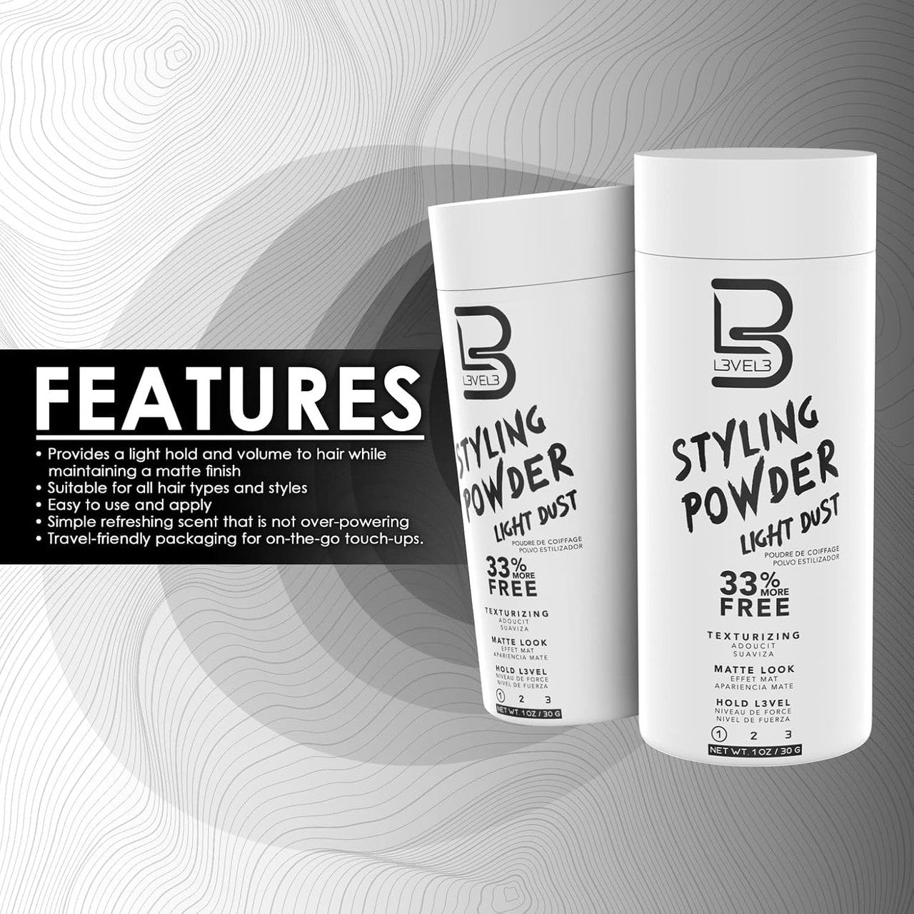LEVEL 3 Light Hold Styling Powder - Light Dust (1oz)