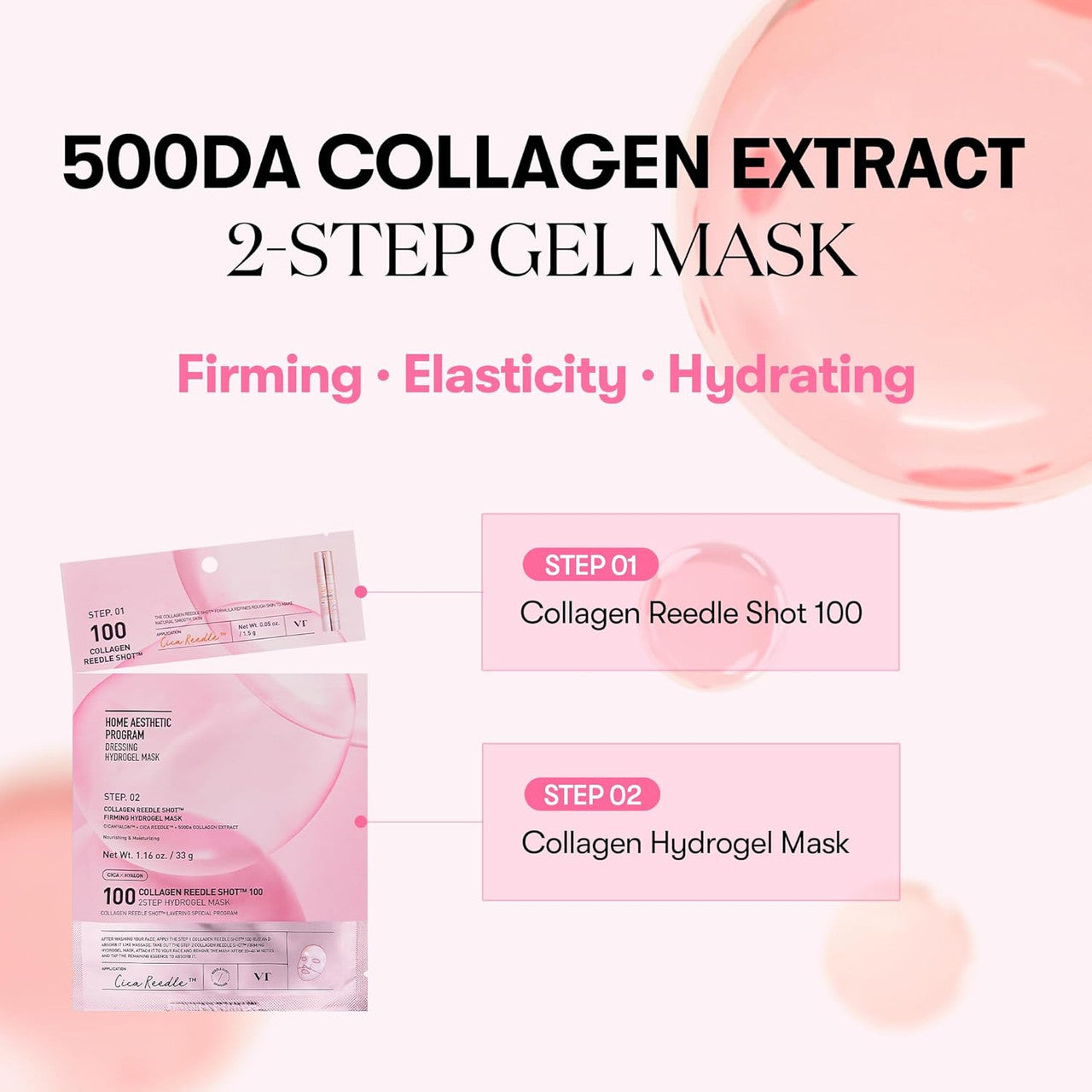 VT COSMETICS Collagen Reedle Shot 100 2-Step Hydrogel Mask (1Sheet)