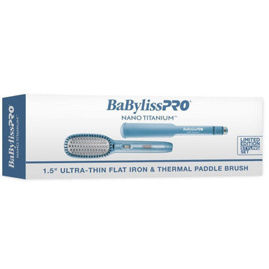 BabylissPro Nano Titanium Flat Iron & Thermal Paddle Brush