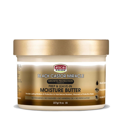 African Pride Black Castor Miracle Prep & Leave-In Moisture Butter