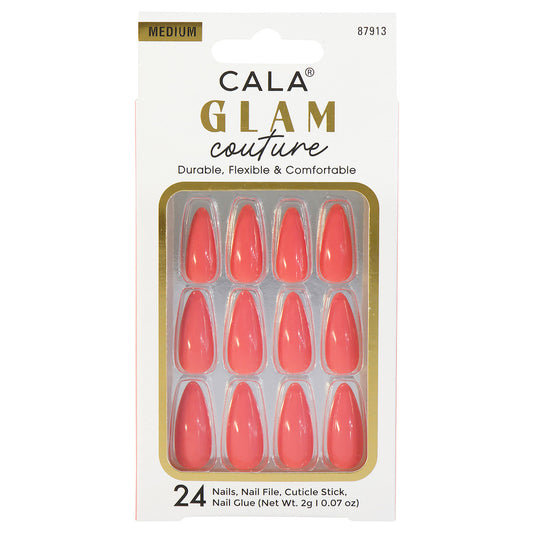 CALA Glam Couture Nail Medium Almond - Shiny Coral