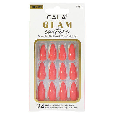 CALA Glam Couture Nail Medium Almond - Shiny Coral
