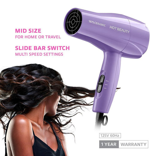 Hot Beauty Professional 1875 Ceramic Styling Dryer (Purple)