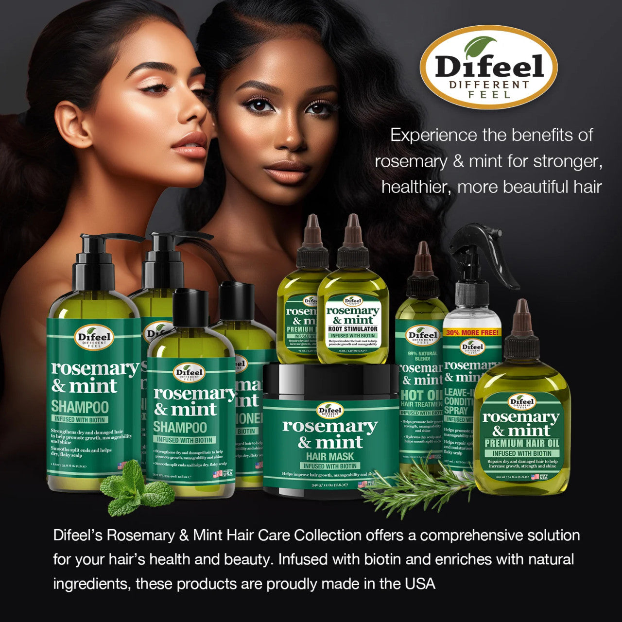 Difeel Rosemary & Mint Foaming Mousse (8oz)