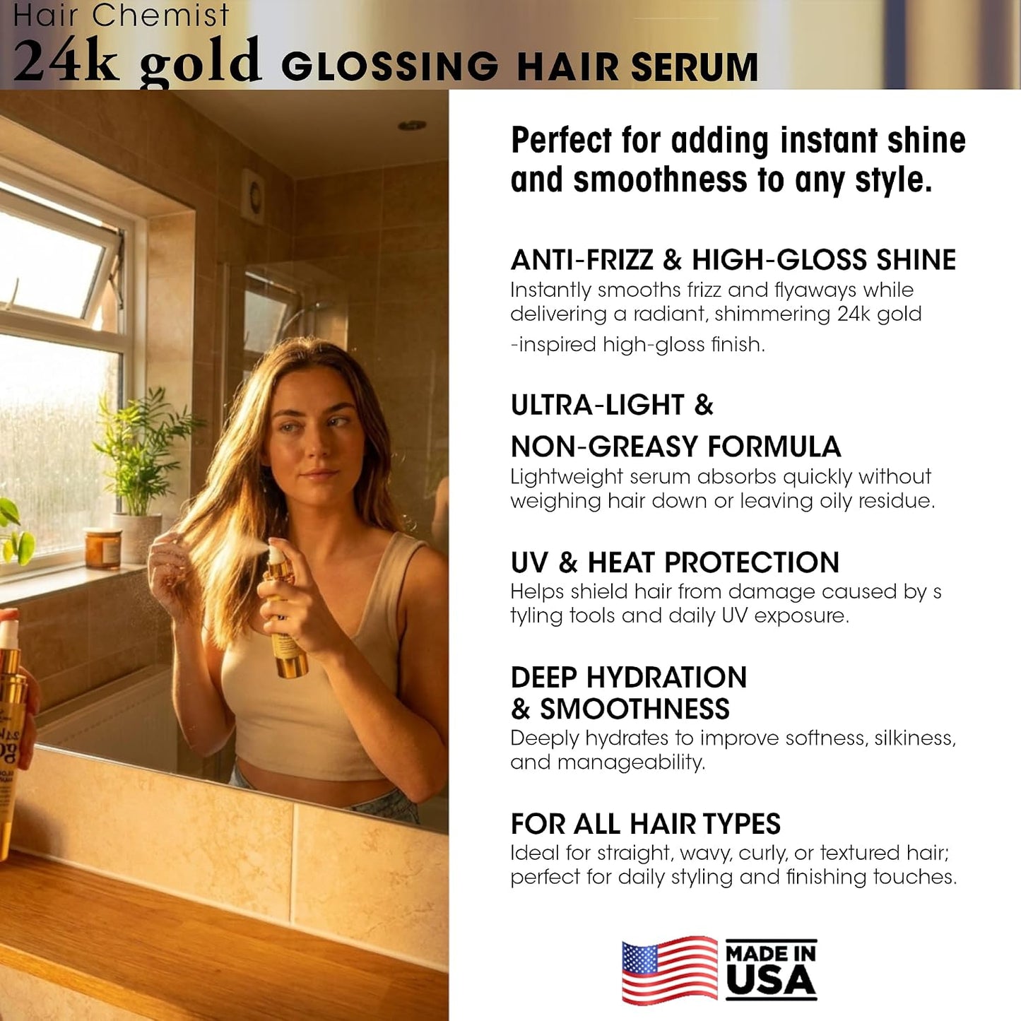 HAIR CHEMIST 24k Gold Glossing Hair Serum (3oz)
