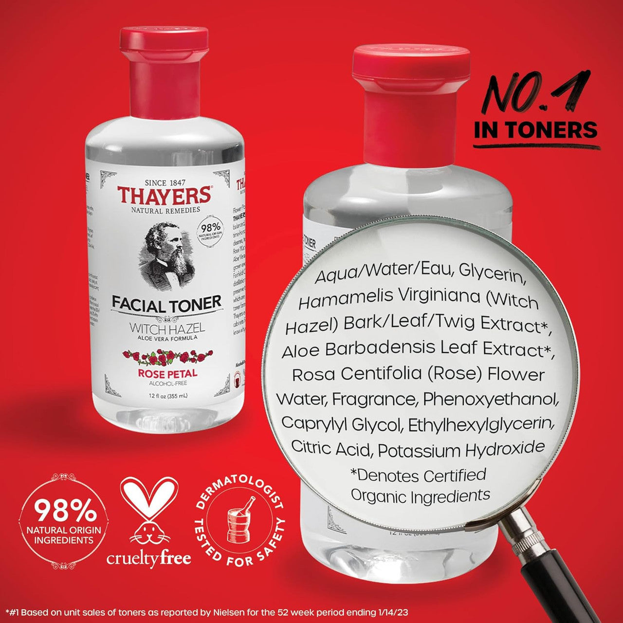 THAYERS Alcohol-Free Witch Hazel Facial Toner (12oz)