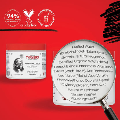 THAYERS Original Witch Hazel Astringent Pads (60ct)