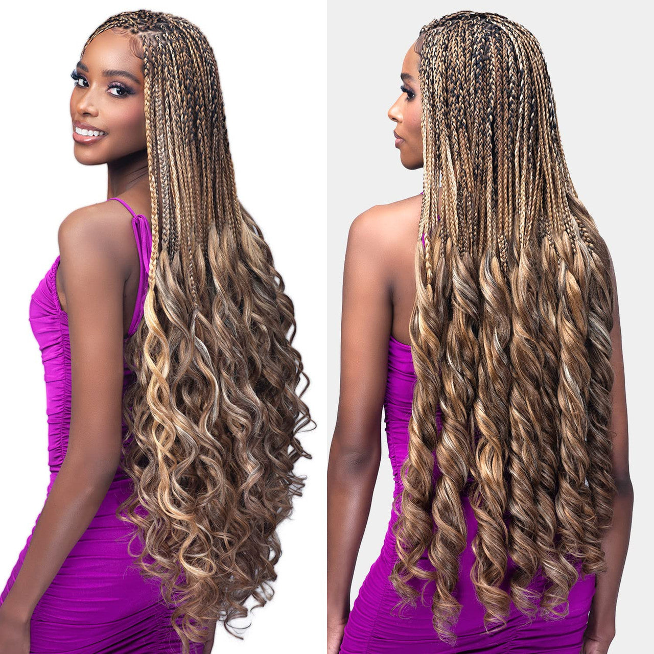 Bobbi Boss Synthetic Pre-Stretched Braids - 3X Knotless French Curl 28"