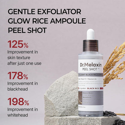 DR. MELAXIN Peel Shot Glow Black Rice Peeling Ampoule (80ml)