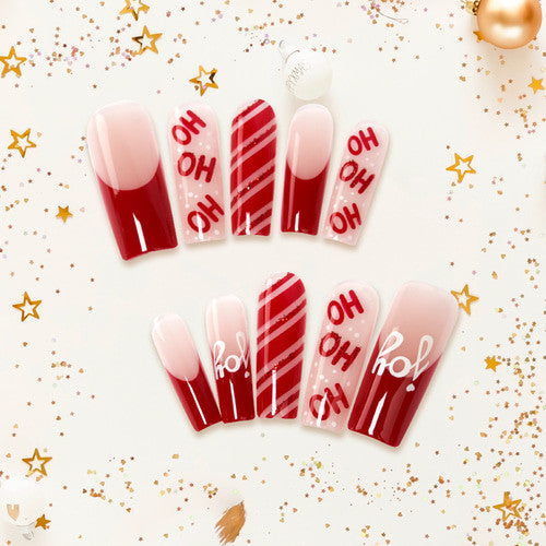 KISS Gold Finger 2023 Holiday Limited Edition Nails - Santa's Ho Ho Ho