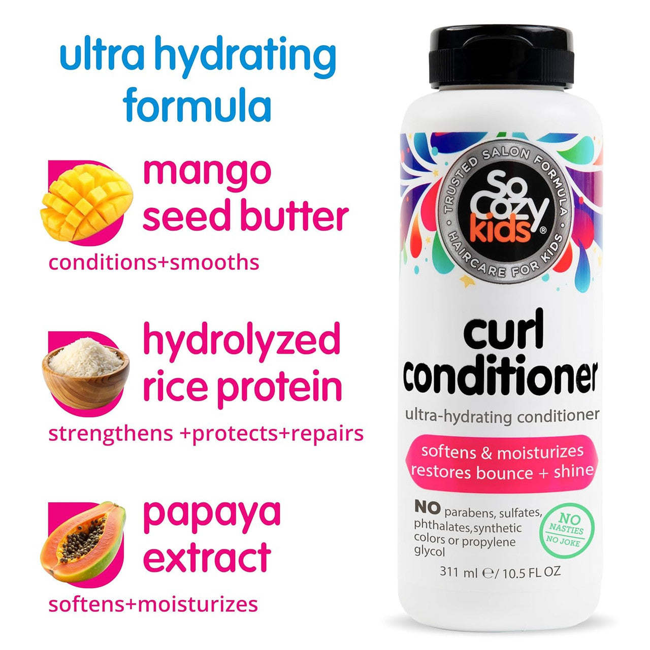 SO COZY Curl Conditioner Ultra Hydrating Cleanser for Kids (10.5oz)
