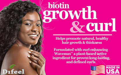 Difeel Growth & Curl Biotin Premium Hair Oil (8 oz)