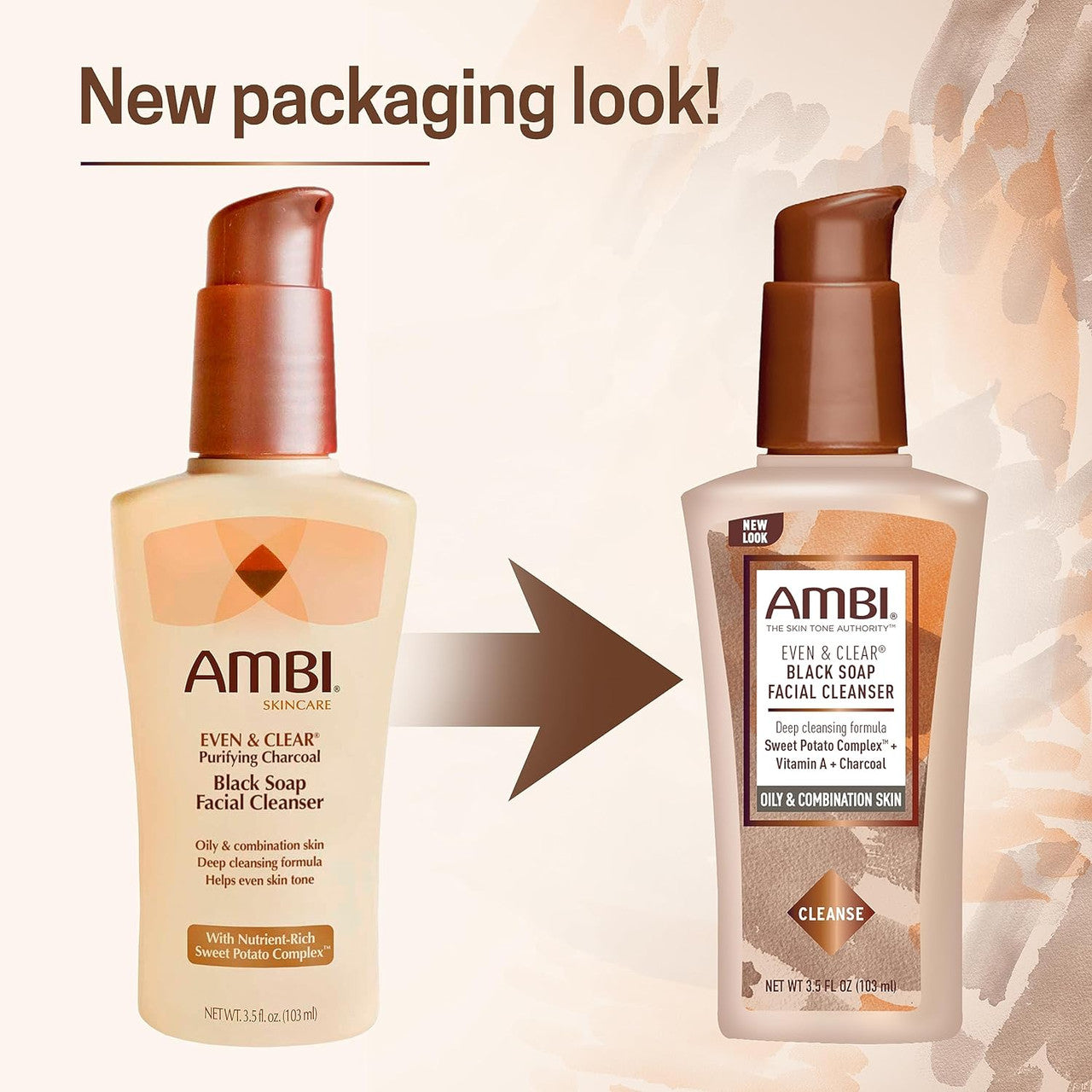 Ambi Even & Clear Purifying Charcoal Black Soap Facial Cleanser (3.5 oz)