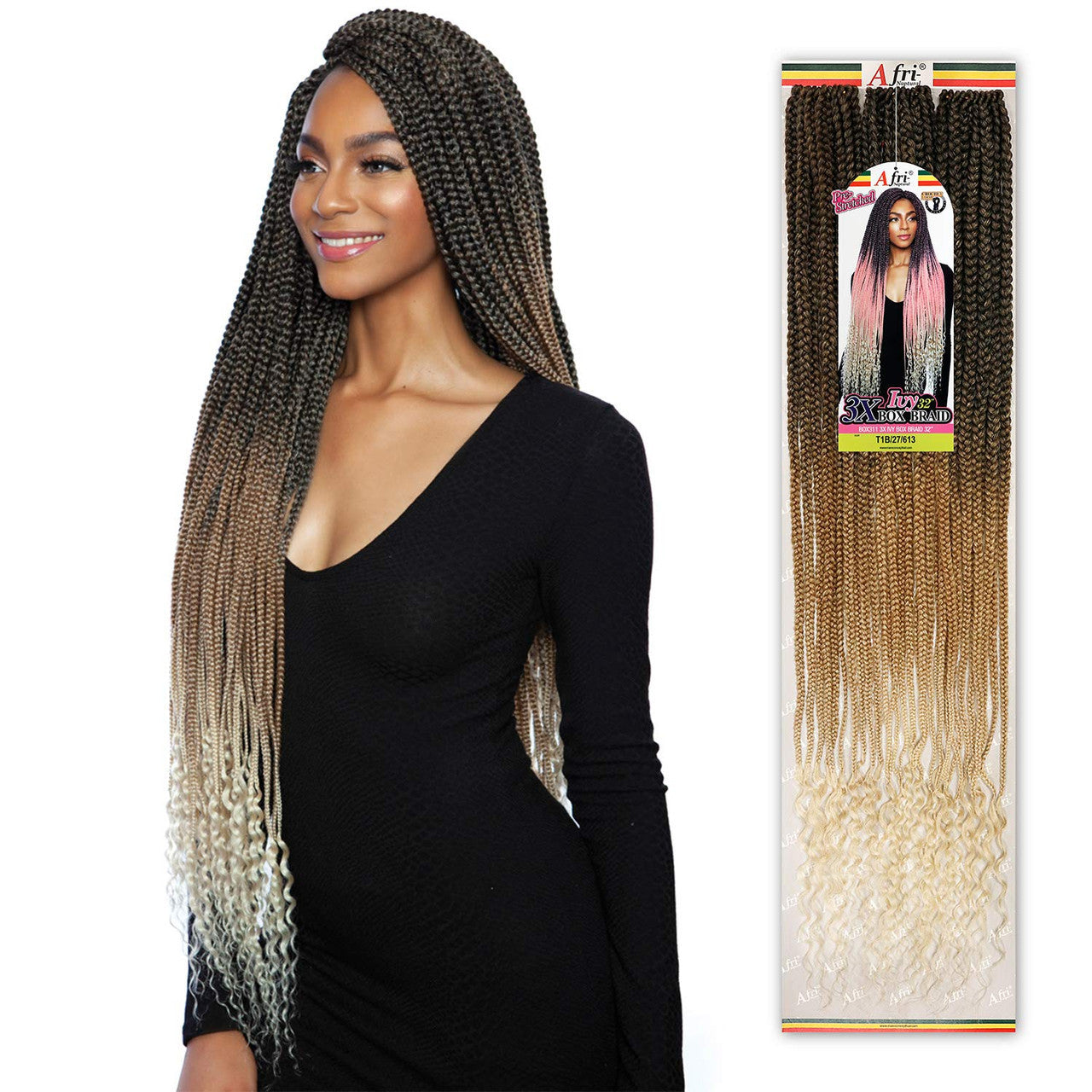 MANE CONCEPT Synthetic Crochet hair - Afri 3x Ivy Box Braid 32"